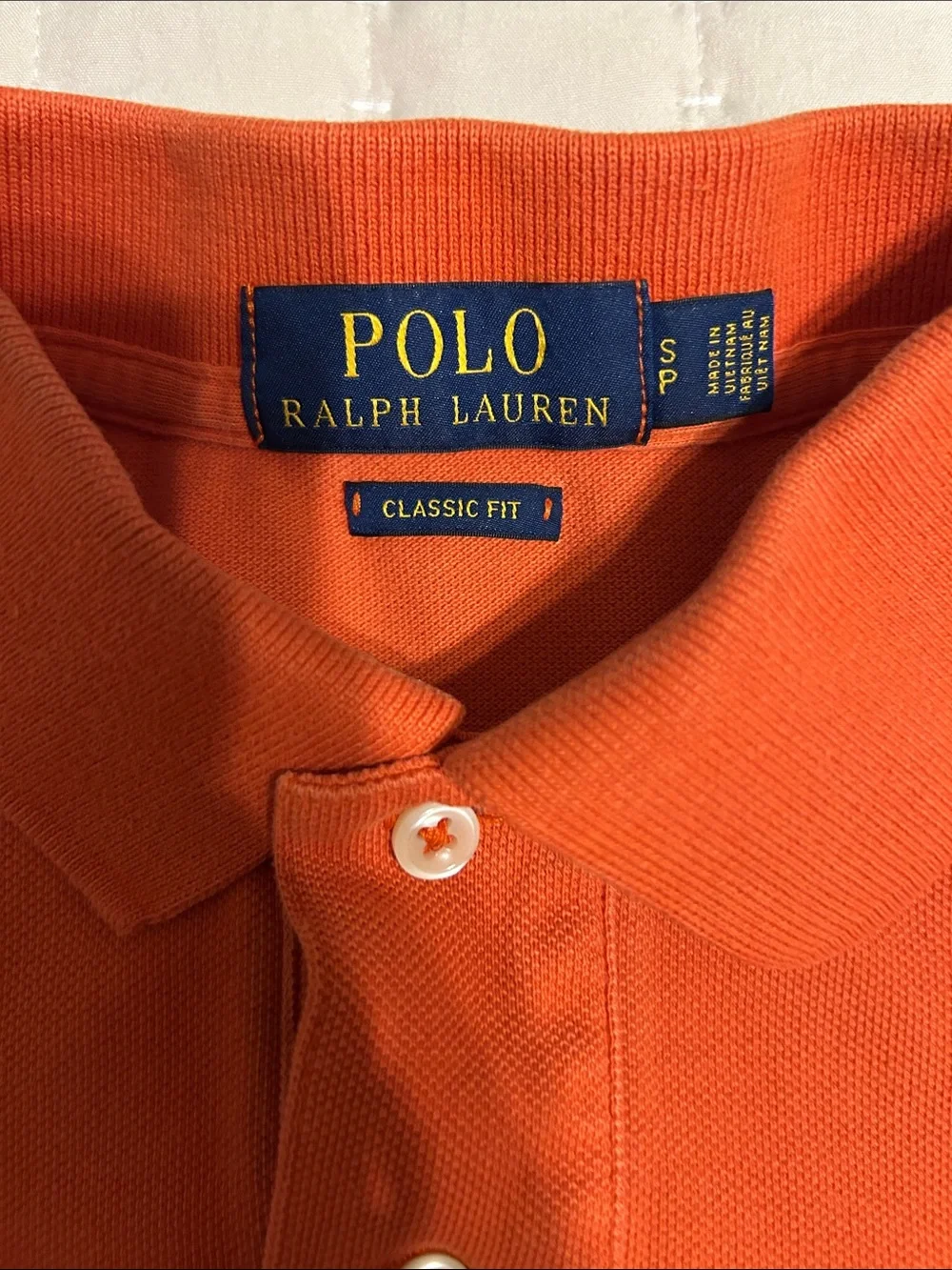 Ralph Lauren Orange Polo with Navy Pony